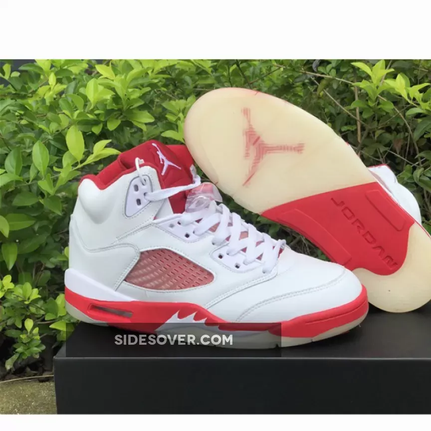 Air Jordan 5 Retro White/Pink Foam-Gym Red - Pink And White Retro 5 440892-106