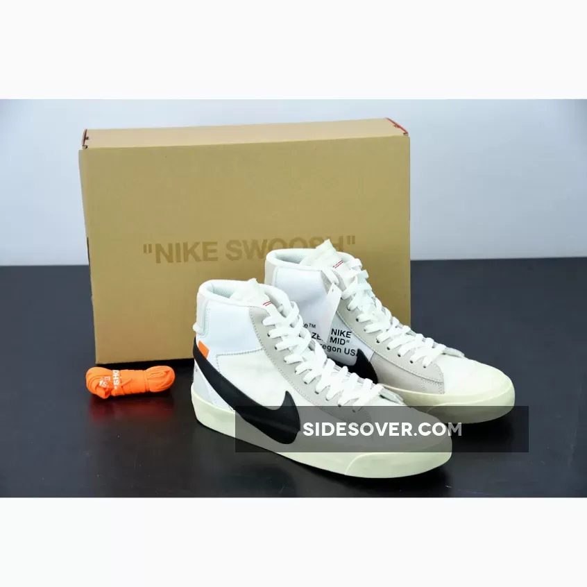 White Nike Blazers Mens Off-White x Nike Blazer Mid White Black AA3832-100