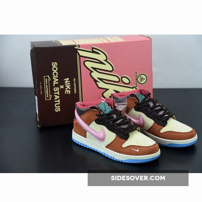 Social Status x Dunk Mid Chocolate Milk Free Lunch - dunk chocolate milk