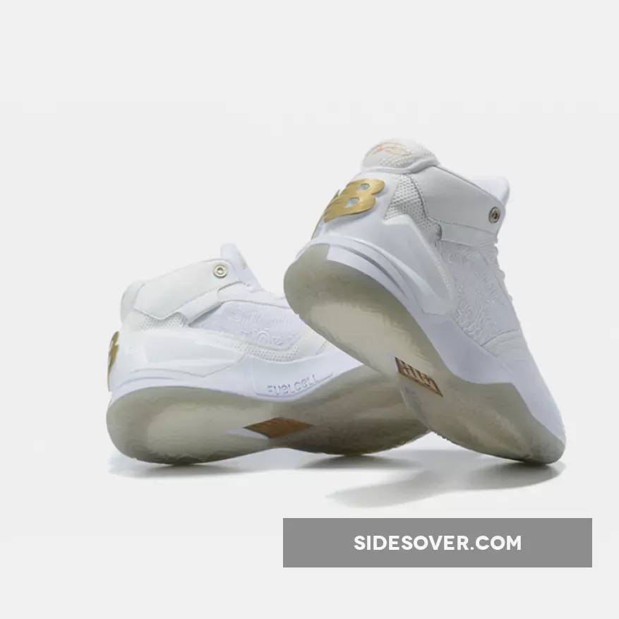 New Balance KAWHI White/Metallic Gold / New Balance White And Gold BBKLSWW1