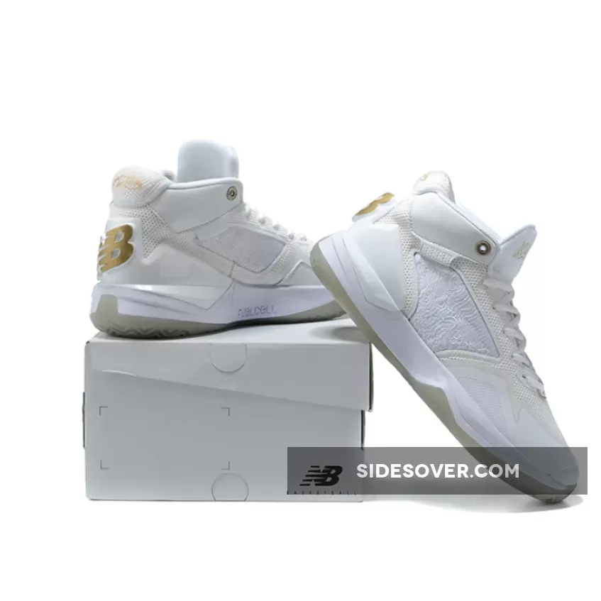 New Balance KAWHI White/Metallic Gold / New Balance White And Gold BBKLSWW1