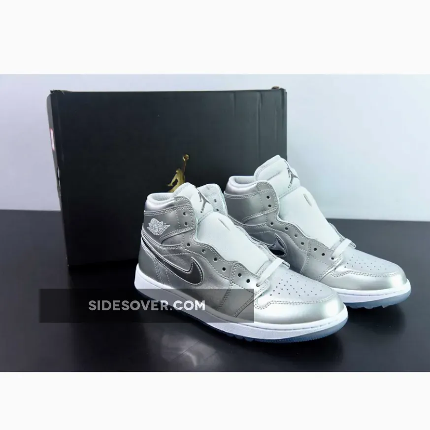 Air Jordan 1 High Golf "Gift Giving" Metallic Silver White