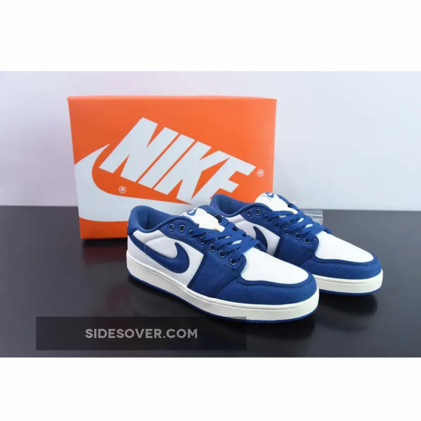 Air Jordan 1 KO Low White/Dark Royal Blue