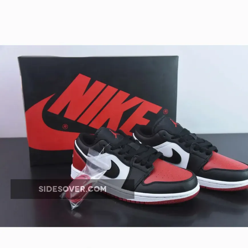 Air Jordan 1 Low "Bred Toe" White/Black-Red
