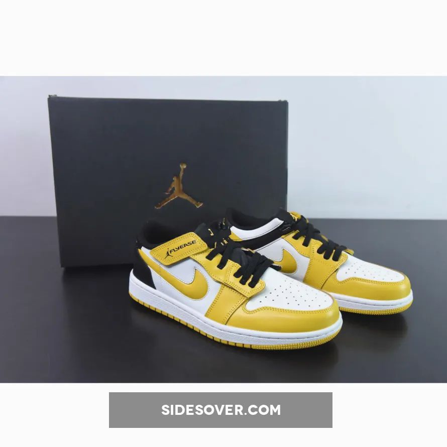 Air Jordan 1 Low FlyEase "Taxi" White/Black-University Gold