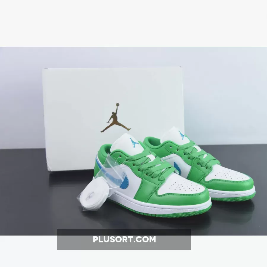 Air Jordan 1 Low Lucky Green/Aquatone-White
