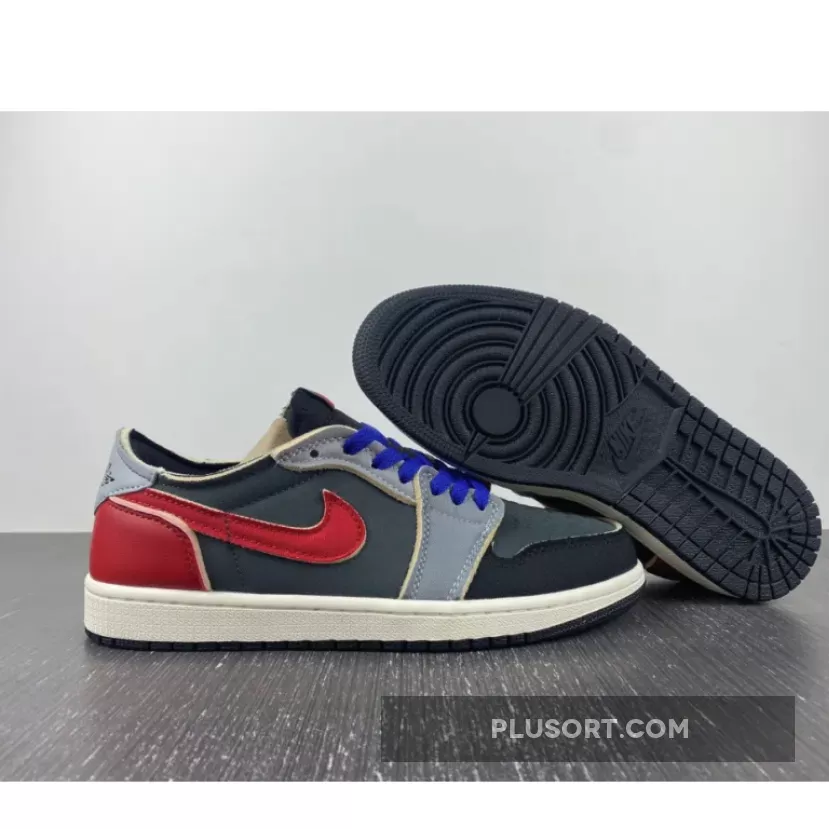 Air Jordan 1 Low OG EX Black/Dark Smoke Grey-Red