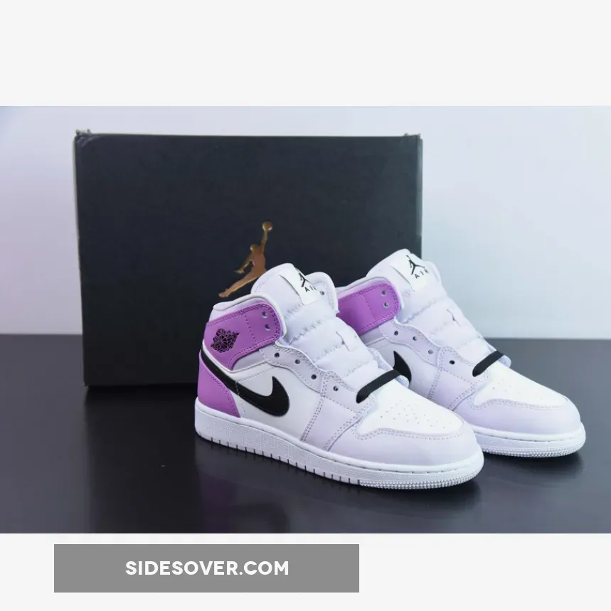 Air Jordan 1 Mid Barely Grape/Black-White