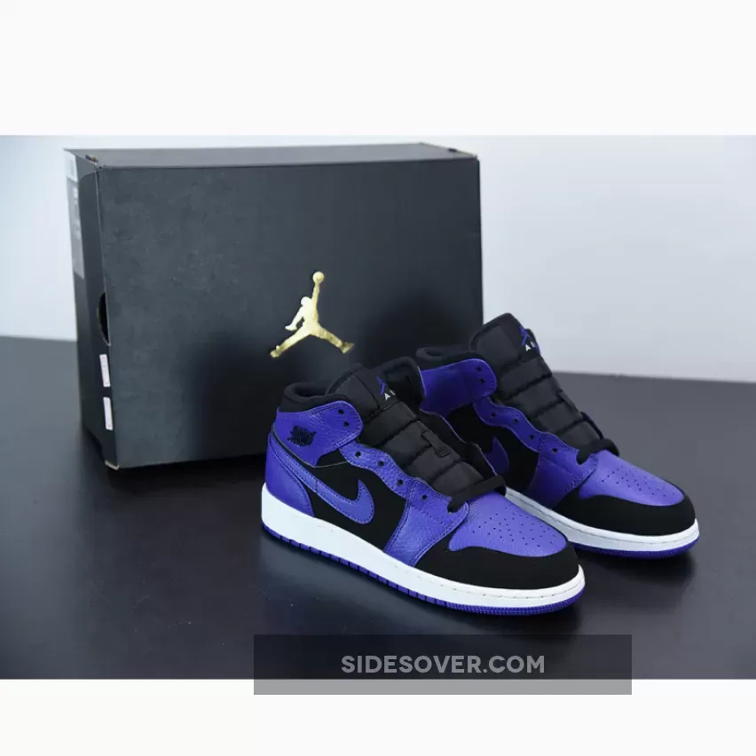Air Jordan 1 Mid Black Dark Concord