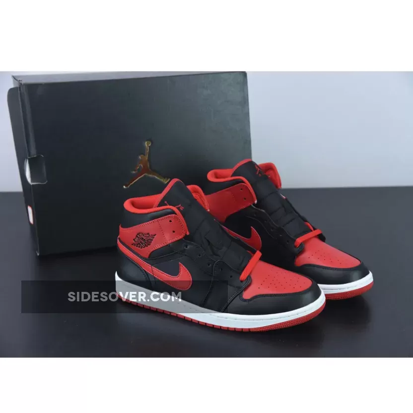 Air Jordan 1 Mid ‘Bred’ Black/White/Fire Red