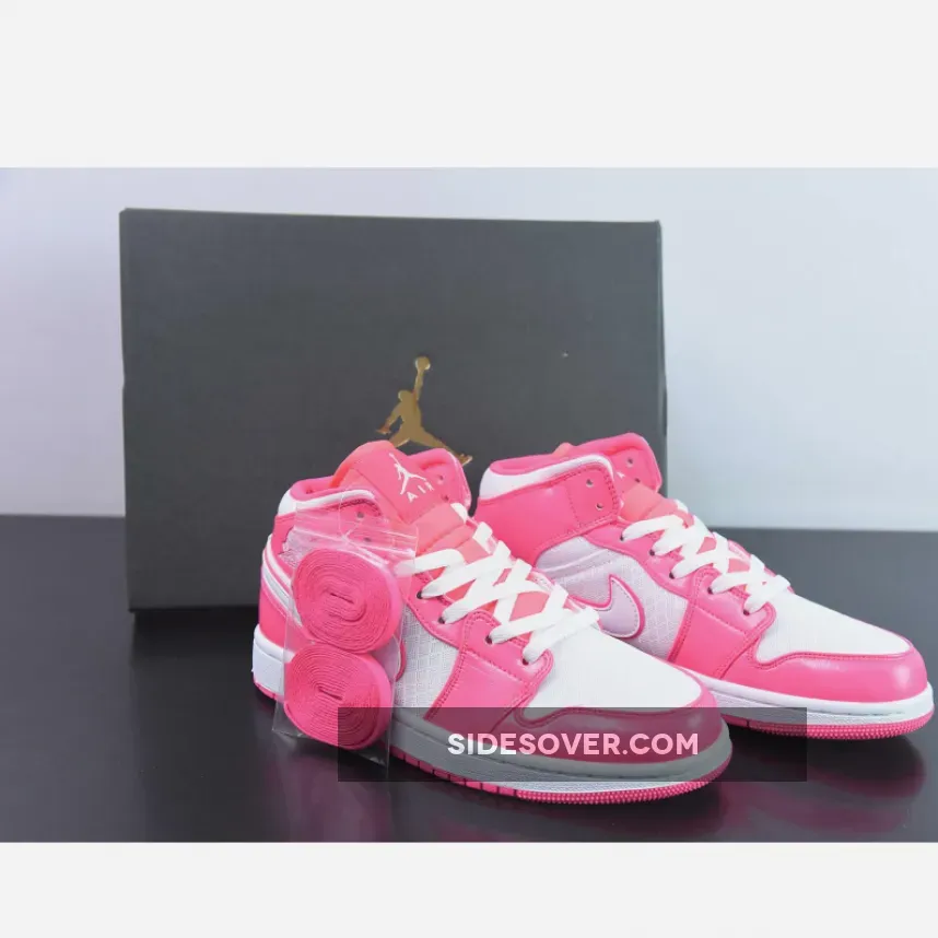 Air Jordan 1 Mid Hyper Pink White