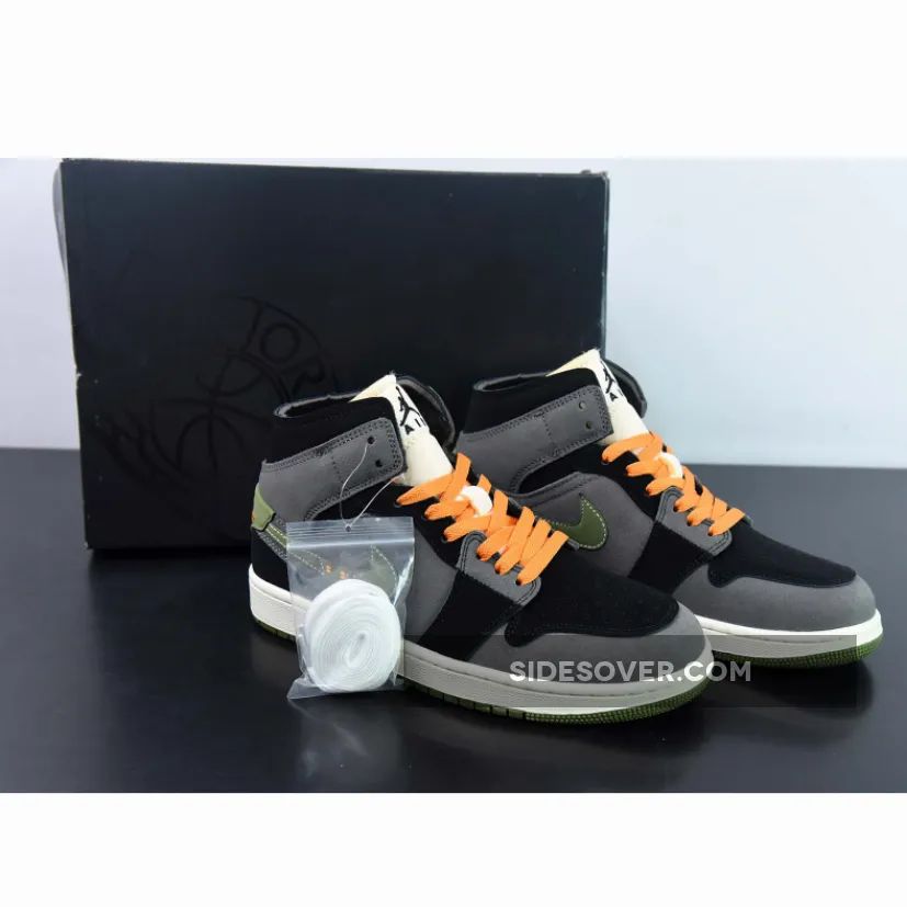 Air Jordan 1 Mid SE Craft "Halloween" Anthracite Light Olive