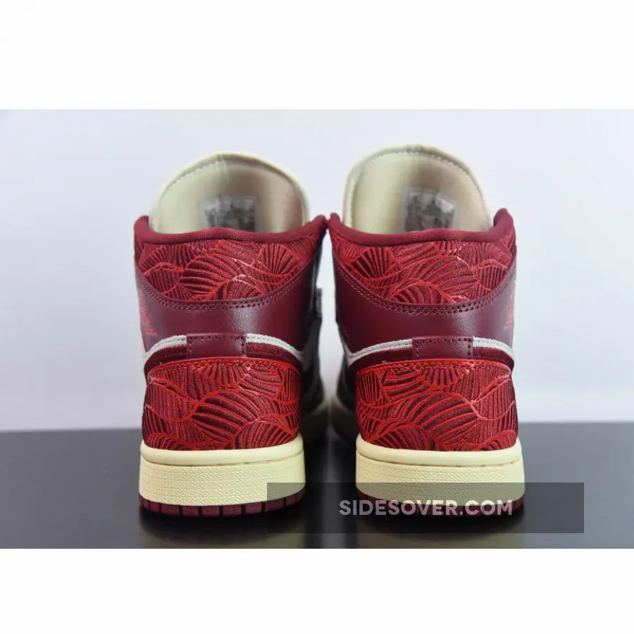 Air Jordan 1 Mid SE WMNS "Tiki Leaf" Team Red/University Red-Sail-Muslin Air Jordan 1 Mid SE WMNS "Tiki Leaf" Team Red/University Red-Sail-Muslin