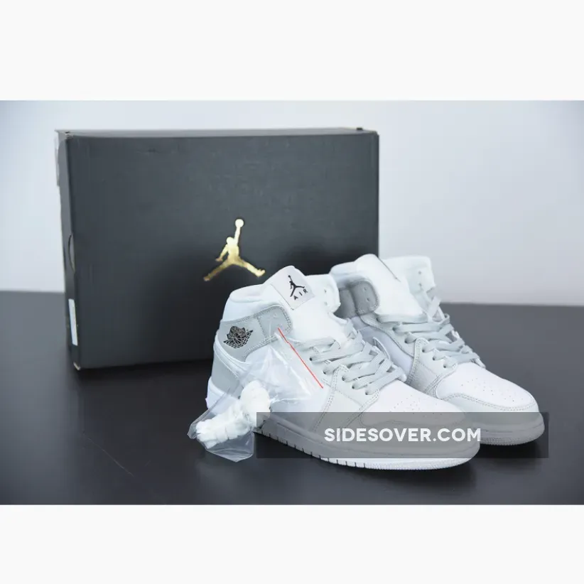 Air Jordan 1 Mid Swoosh Logo – Grey Camo White/Photon Dust/Grey Fog AJ1