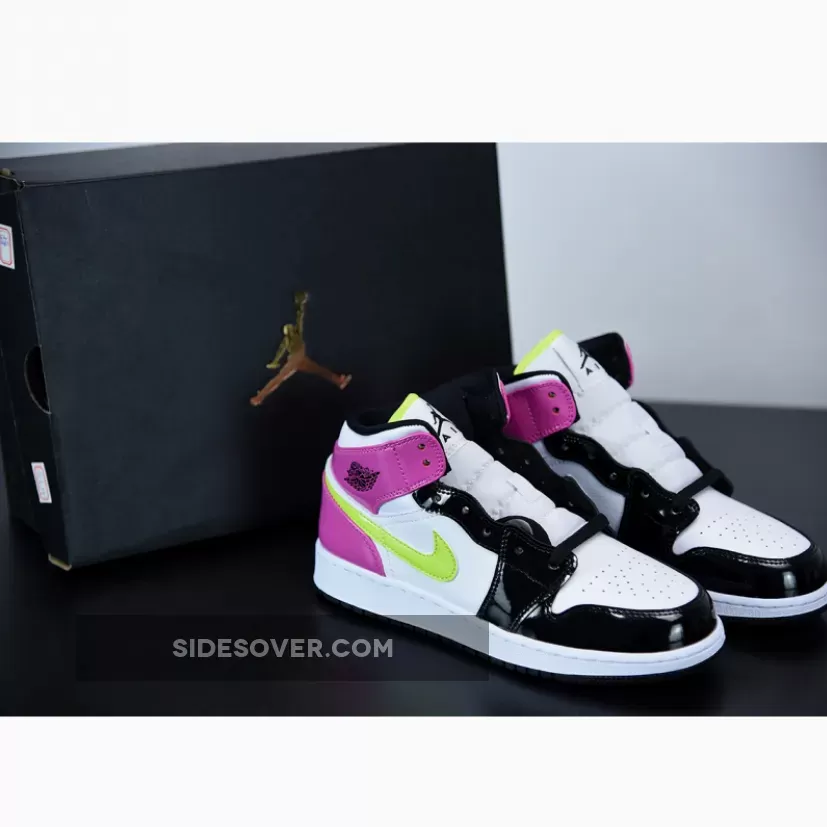 Air Jordan 1 Mid White Black "Cyber Pink"