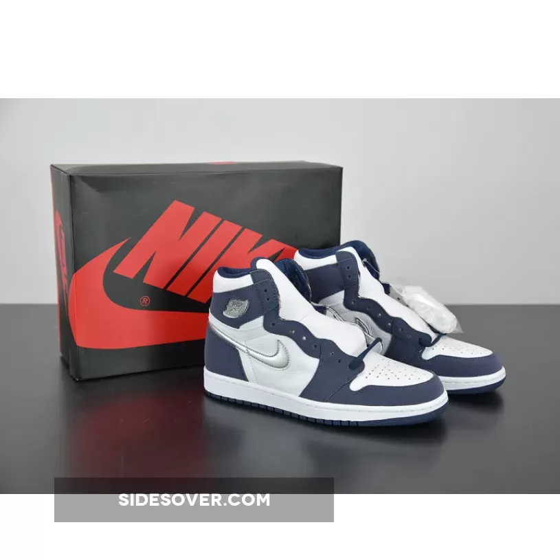 Air Jordan 1 Retro High COJP "Midnight Navy" Unisex White/Midnight Navy/Metallic S AJ1