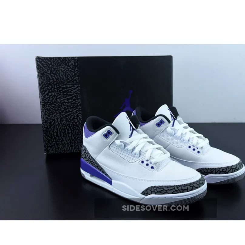 Air Jordan 3 White/Black-Dark Iris-Cement Grey