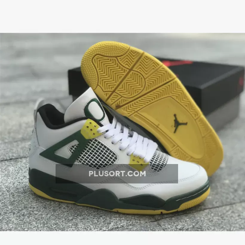 Air Jordan 4 Retro Oregon Ducks Duckman White/Green-Yellow