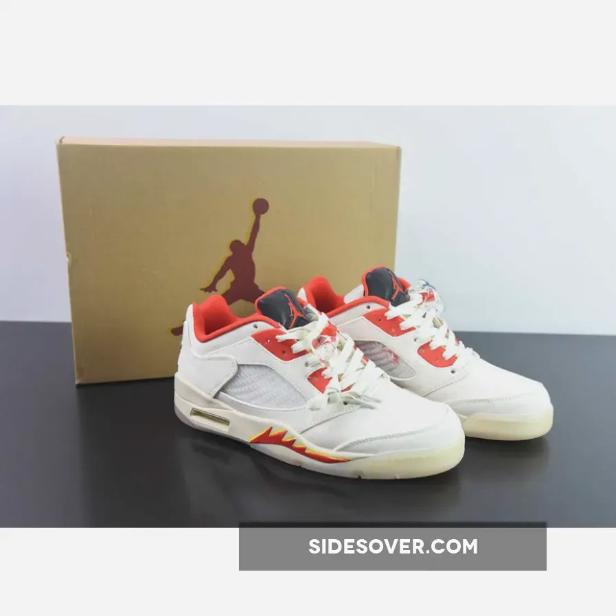 Air Jordan 5 Low "CNY" Sail/Chile Red/Opti Yellow/Pearl White