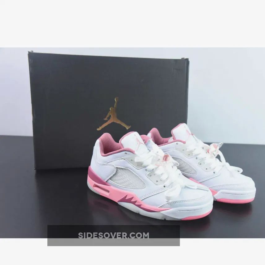 Air Jordan 5 Low White/Coral Chalk-Desert Berry-Black