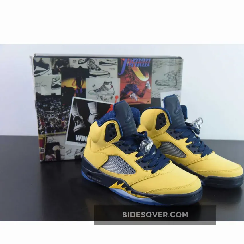 Air Jordan 5 Retro SP ‘Michigan’ Amarillo/College Navy