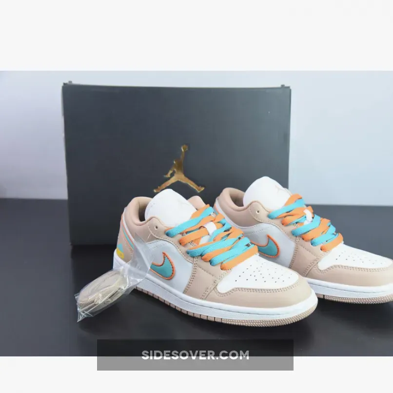 Custom Air Jordan 1 Low Sunset Haze/White/Bright Citrus