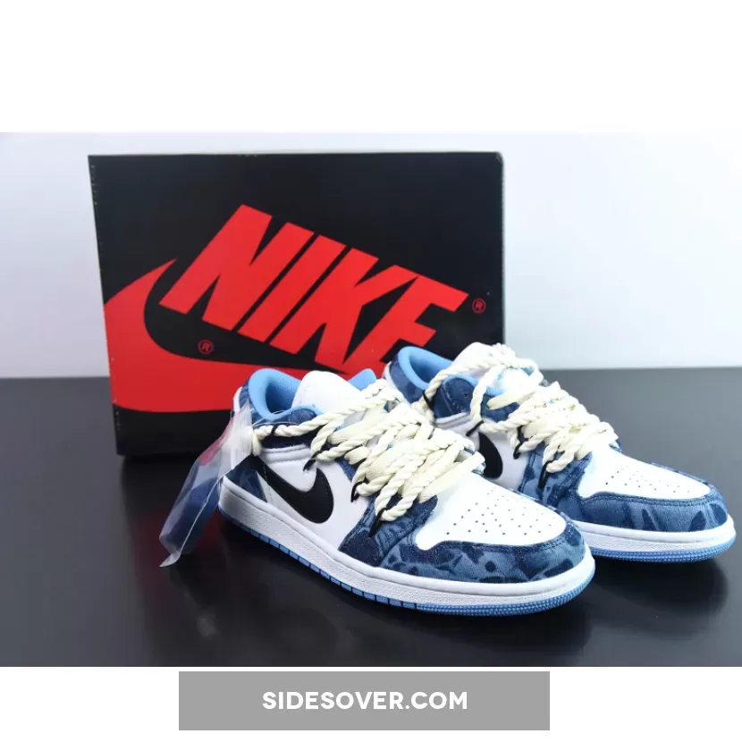 Custom Air Jordan 1 Low Washed Denim