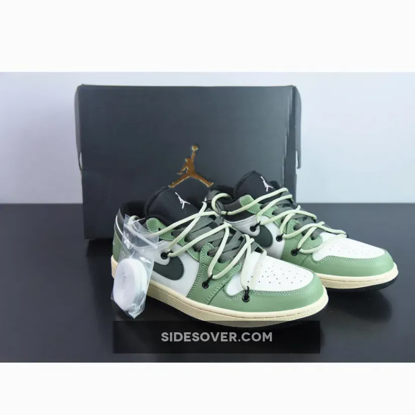Custom Air Jordan 1 Low White Black Green
