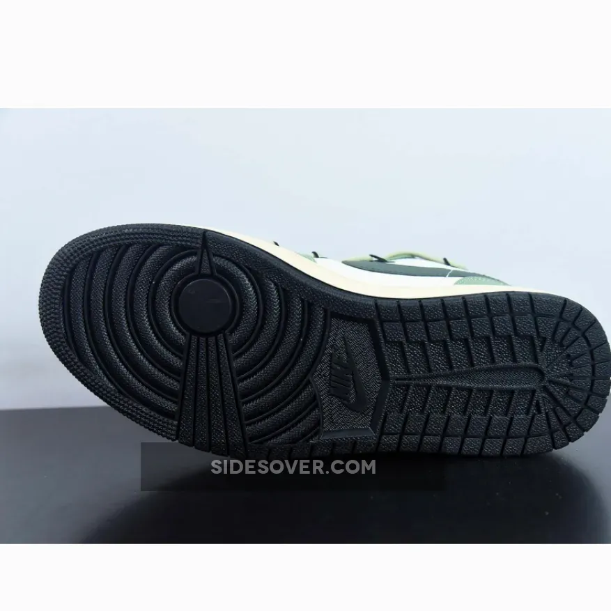 Custom Air Jordan 1 Low White Black Green Custom Air Jordan 1 Low White Black Green