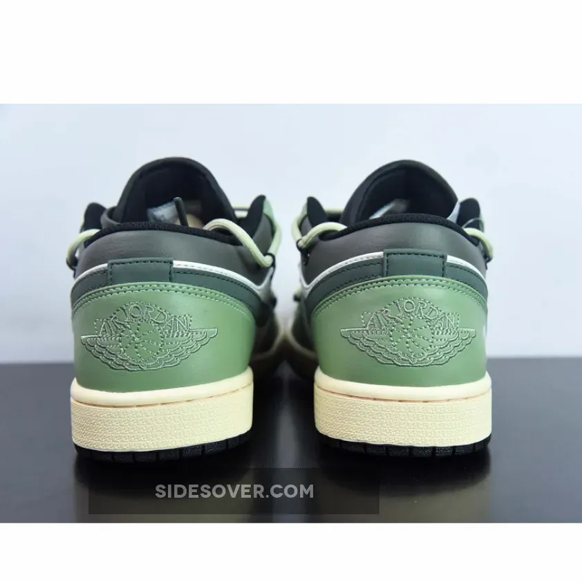 Custom Air Jordan 1 Low White Black Green Custom Air Jordan 1 Low White Black Green