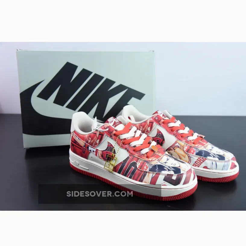Custom Nike Air Force 1 Slum Dunk White Red