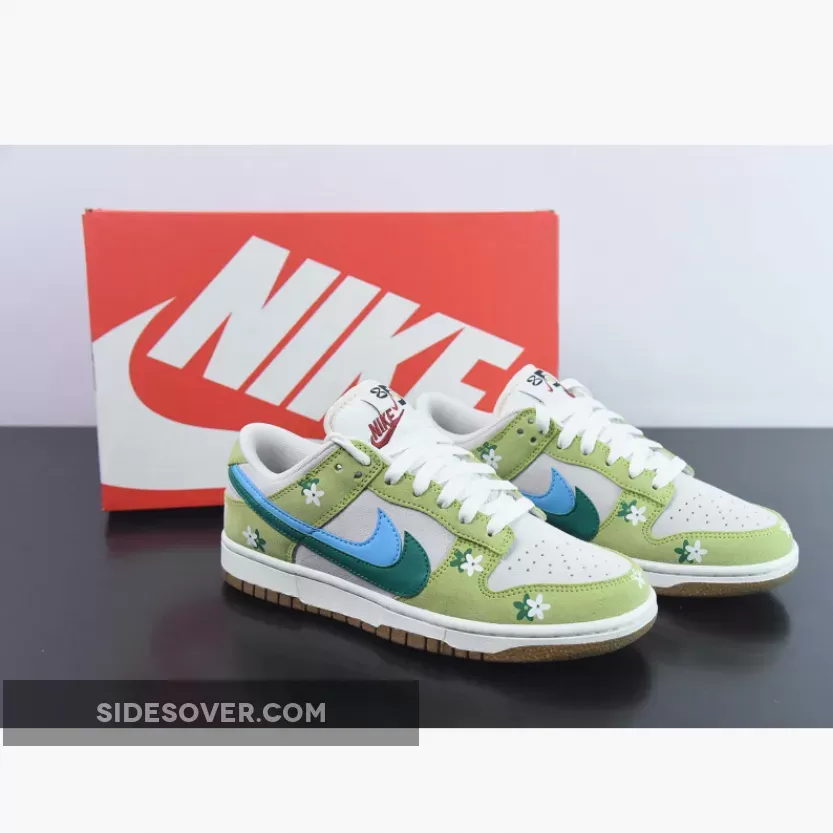 Custom Nike Dunk Low ’85 Double Swooshes’ Green Sail