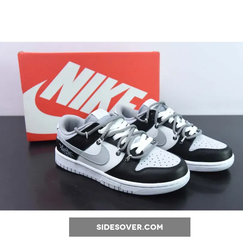 Custom Nike Dunk Low Black White Grey