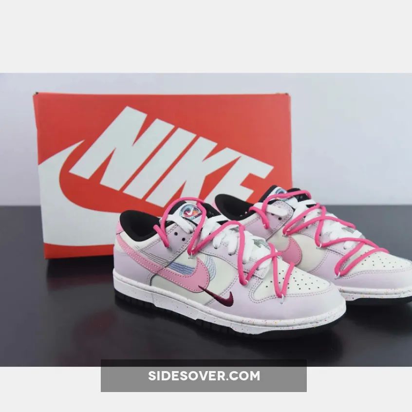 Custom Nike Dunk Low ‘Multiple Swooshes’ Pink Sail Black