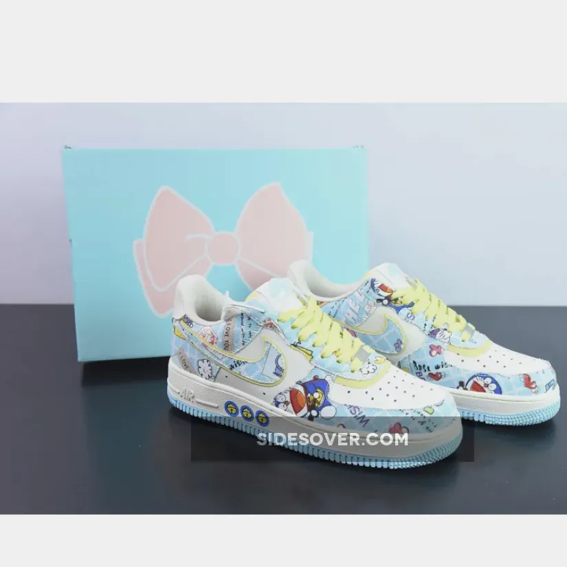 Doraemon x Nike Air Force 1 Low Custom White Blue Yellow