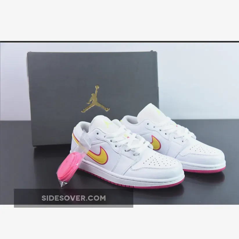Jordan 1 Low GS White Yellow Pink WMNS