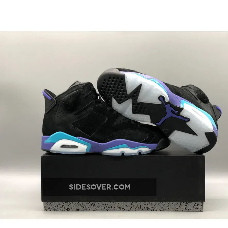 Jordan 6 "Aqua" Black/Bright Concord-Aquatone