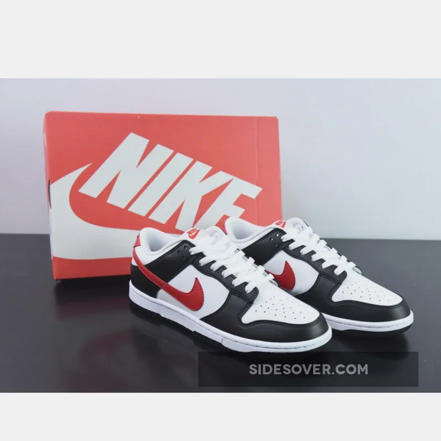 Nike Dunk Low ‘Red Swoosh Panda’ Black Red White