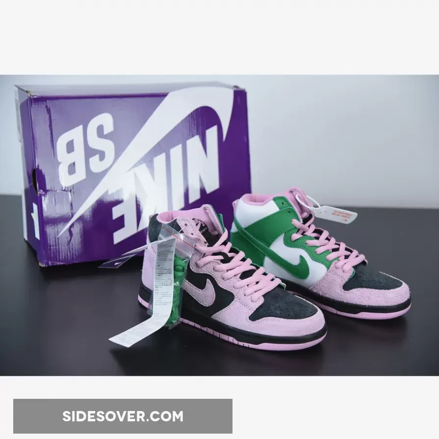 Nike SB Dunk High ‘Invert Celtics’ Black/Pink Rise-Lucky Green