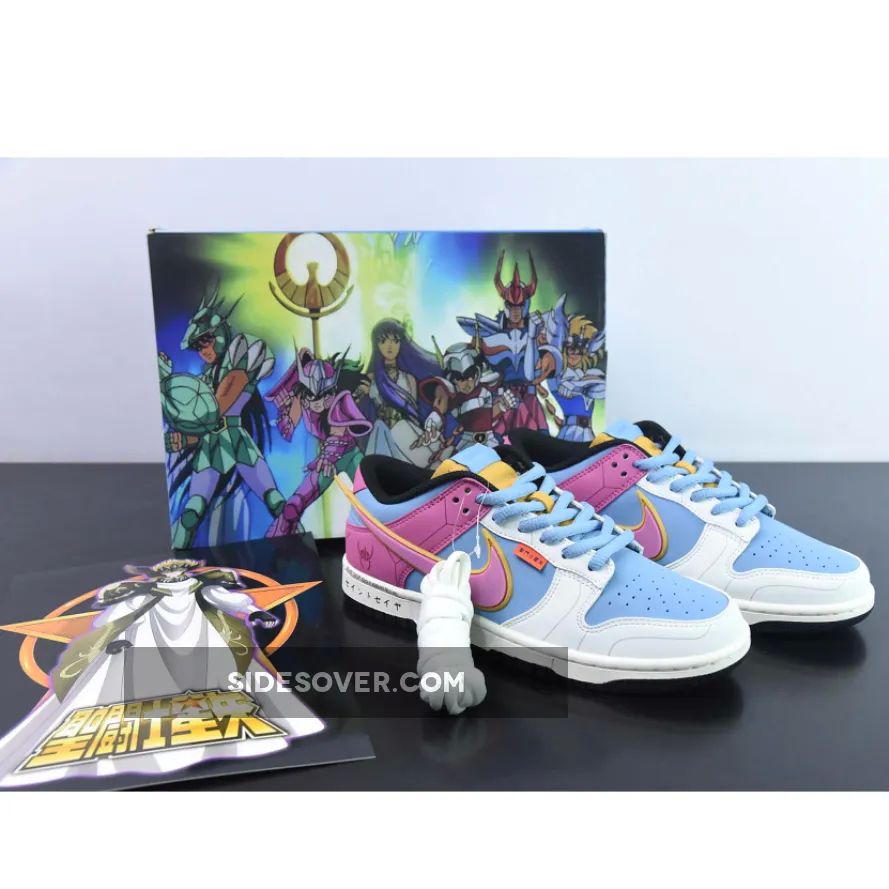 Saint Seiya x Nike Dunk Low Custom Purple Blue White