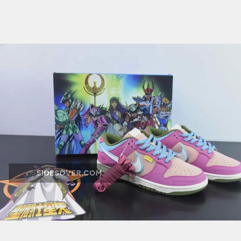 Saint Seiya x Nike Dunk Low Custom Purple Pink White