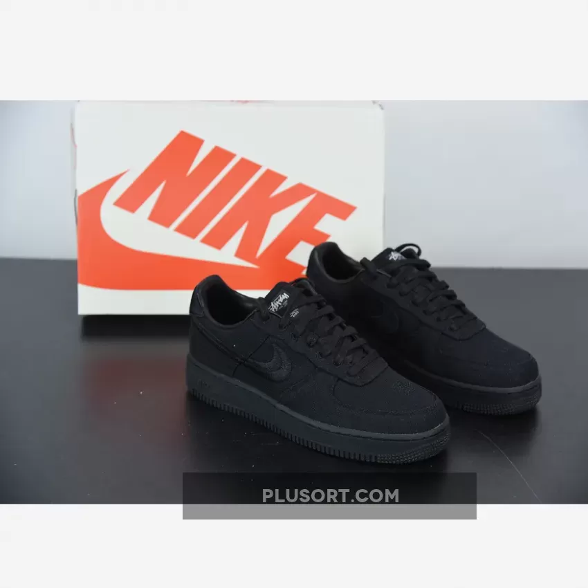 Stussy x Nike Air Force 1 Lows Triple-Black