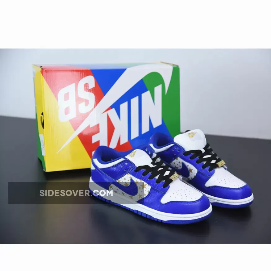 Supreme x Nike SB Dunk Low Stars Hyper Blue