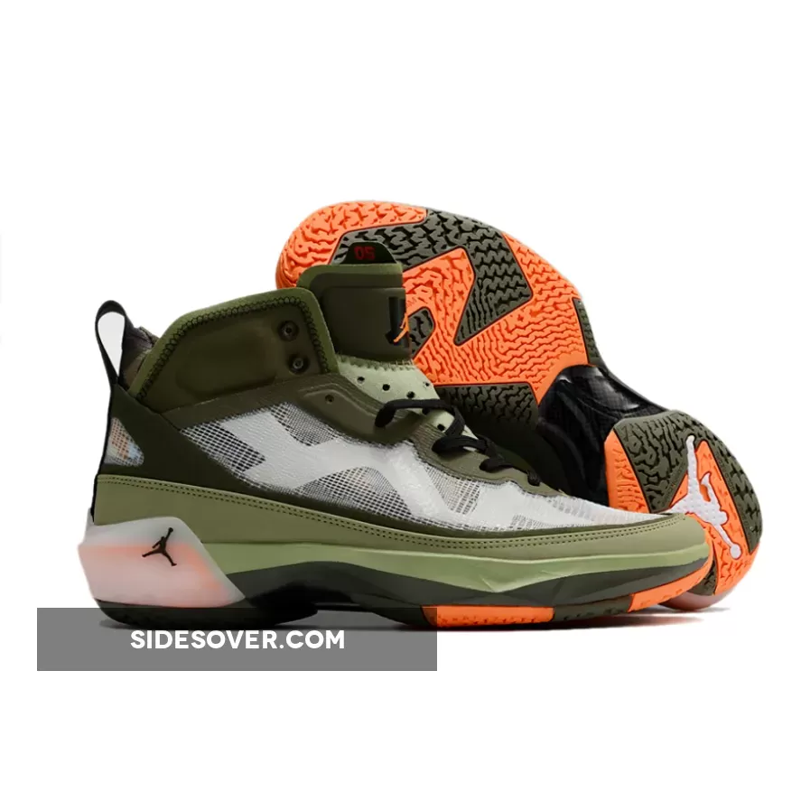 Undefeated x Air Jordan 37 Oil Green/Black-Orange Horizon-Twilight Marsh