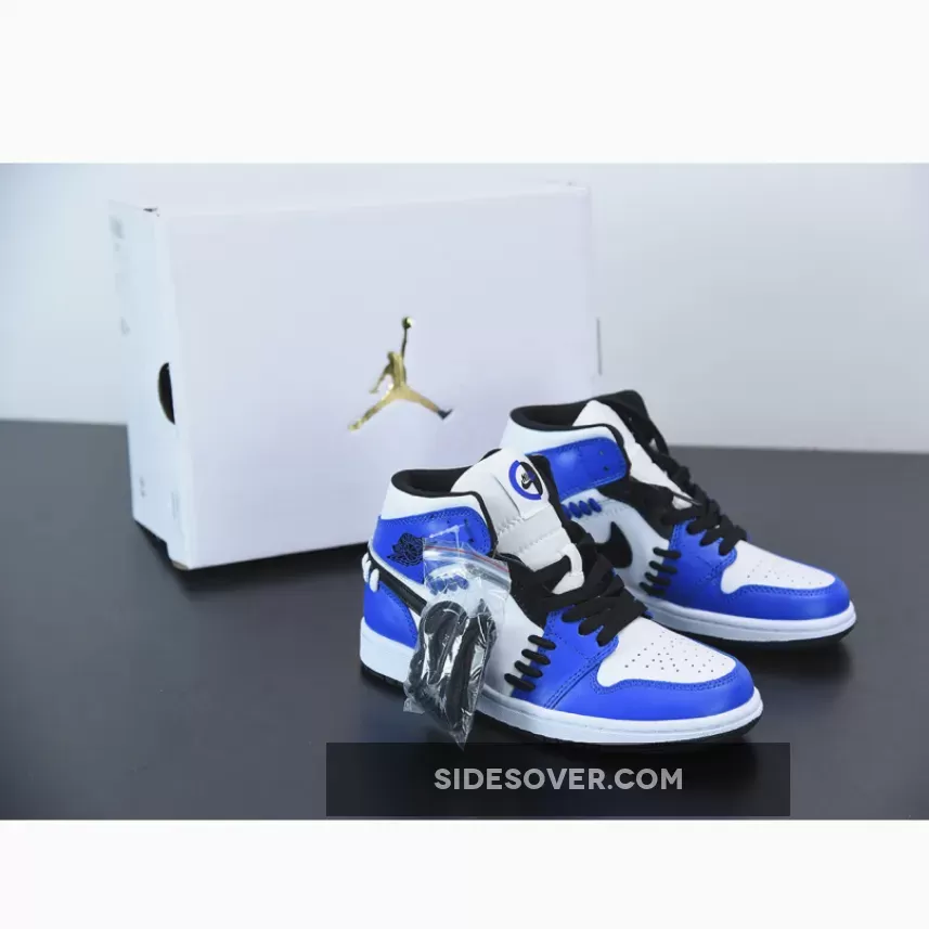 Wmns Air Jordan 1 Mid 'Sisterhood' AJ1 Game Royal/Black/White